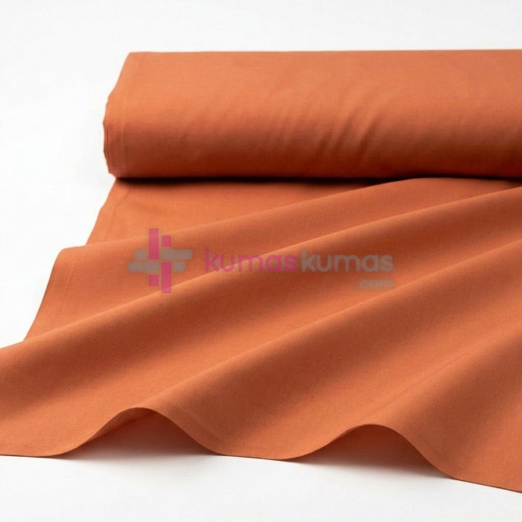 Duz Poplin 190 Kiremit Turuncu